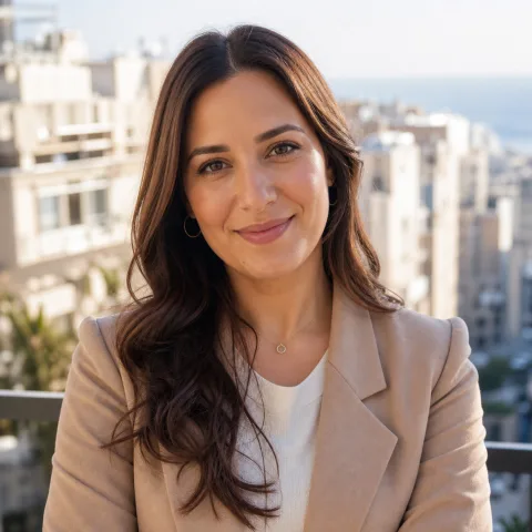 Portrait of fictional customer Rita Nassar